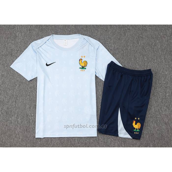 Chandal del Francia Manga Corta 2024-2025 Azul Claro - Pantalon Corto